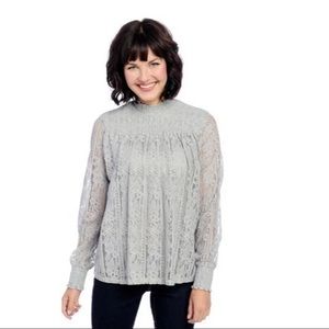 Kate & Mallory Long Sleeve Lace Top & Mock Turtlen